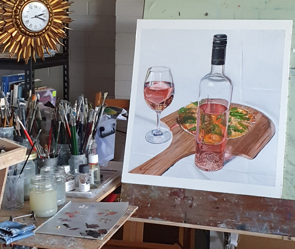 Laughing Jack's Rose and Pizza Quattro Formaggi