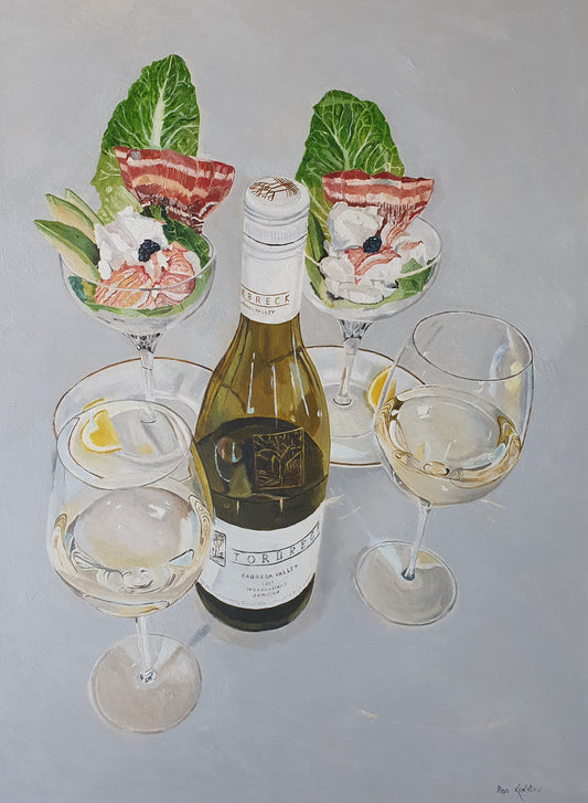 Wine with Lobster and Avocado Salad