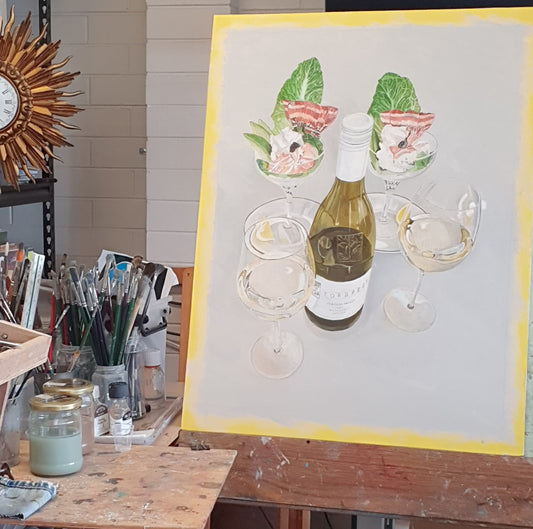 Wine with Lobster and Avocado Salad